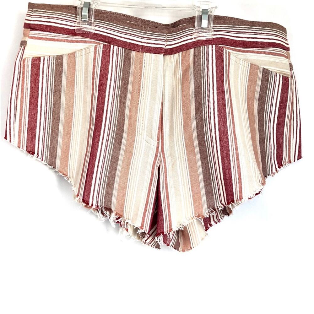 0007 BCBGMAXAZRIA High Waisted Striped Shorts Size 6 NWT 70s Retro Boho Style